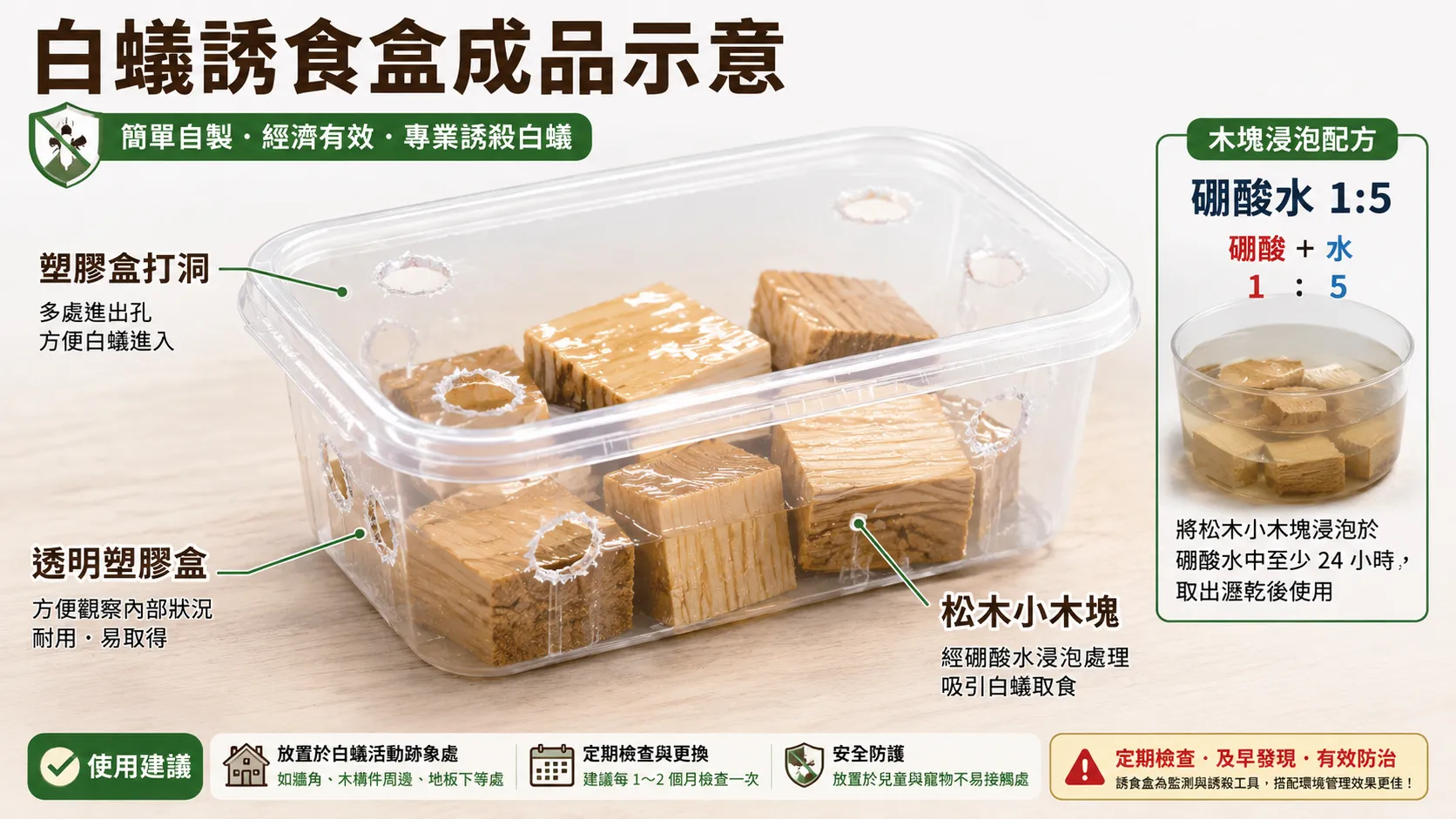 白蟻誘食盒示意圖