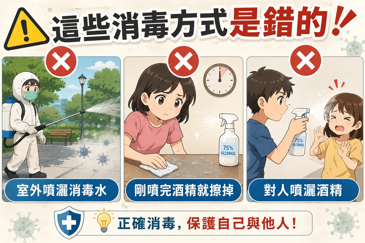 這些都是錯誤的消毒方式
