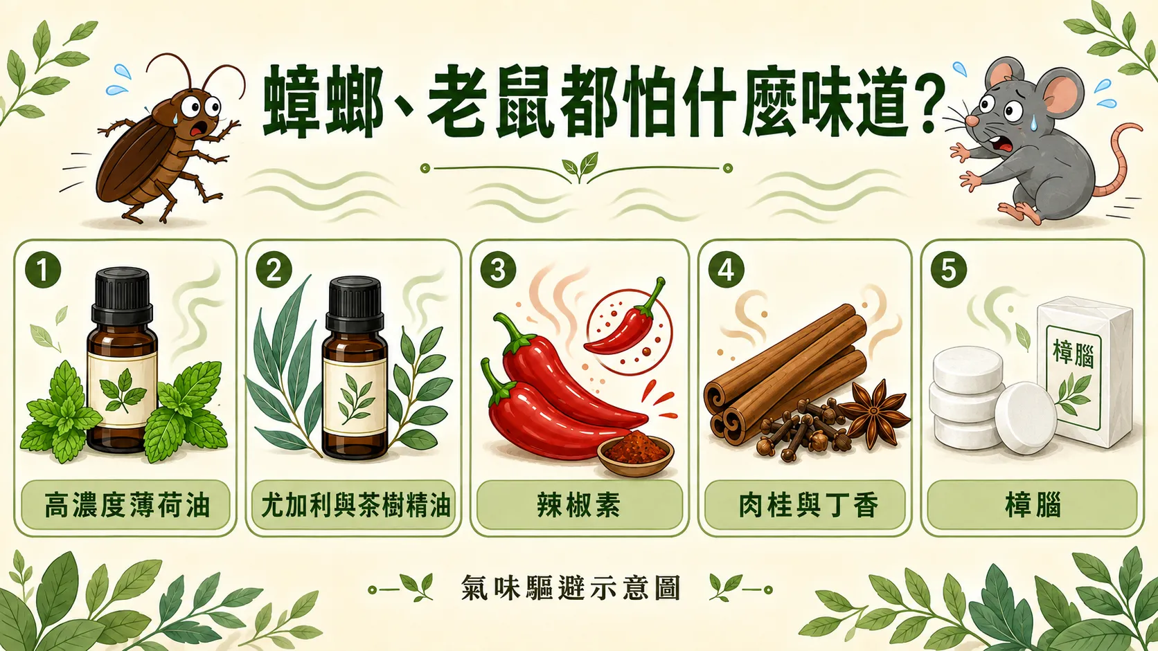 老鼠蟑螂怕什麼味道？